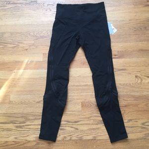 Athleta mesh calf black full length legging